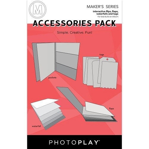 Photoplay - Makers Series - Build An Album Accessories Kit - White - 6" x 6" - PPP2776