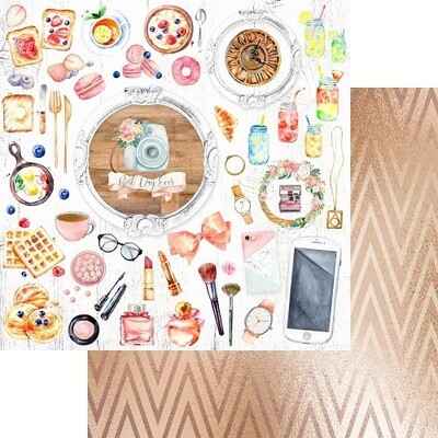Memory Place - Happy Place Collection - 12 x 12 Paper Pack - MP-60498 - 12 Sheets 