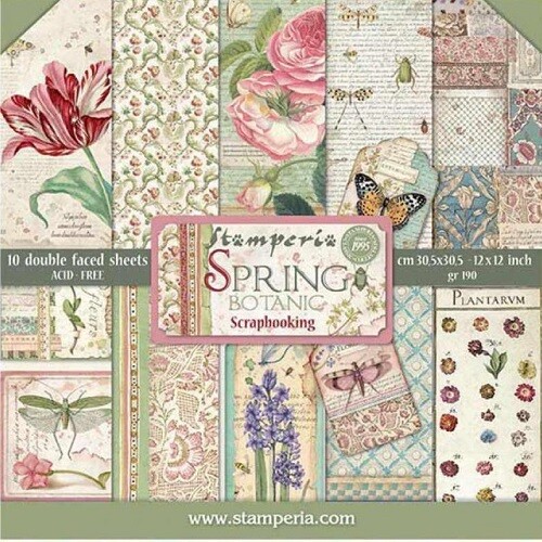 Stamperia - Spring Collection - 12" x 12"  Papers - 10 sheets -SBBL50