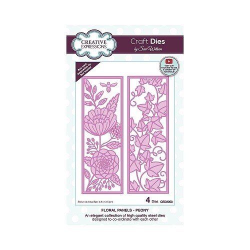 Creative Expressions - Craft Dies By Sue Wilson - Floral Panels - Peony - 5 pcs - CED 2053