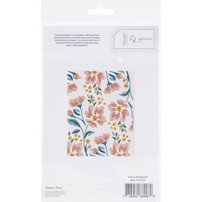 PinkFresh Studio - Layered Stencil - Fancy Floral Print -  107521 - 6 Pcs