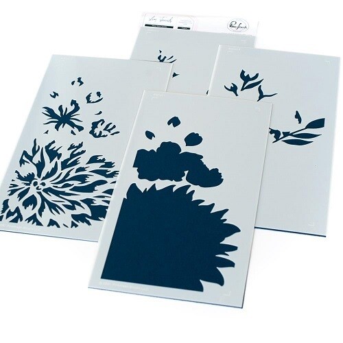 PinkFresh Studio - Layered Stencil - Slimline - Miss Your Smile - 4&quot; x 9&quot; - 112521 - 4 Pcs