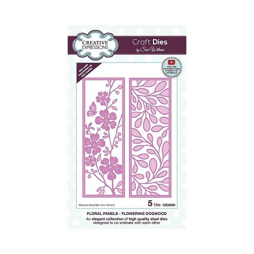 Creative Expressions &amp; Sue Wilson - Floral Panels Die - Flowering Dogwood - 5 pcs - CED 2050 -