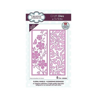 Creative Expressions - Craft Dies By Sue Wilson - Floral Panels - Flowering Dogwood - 5 pcs - CED 2050 -
