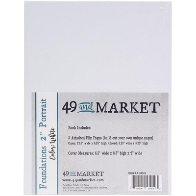 49 & Market - Foundations Memory Keeper - Portrait Album - White - FA34543