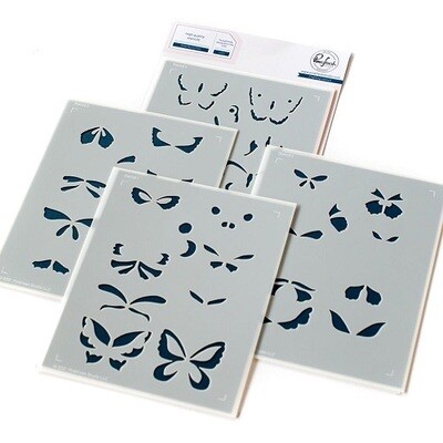 PinkFresh Studios - Butterflies Small  - Layered Stencils - 118821 - 4 pcs