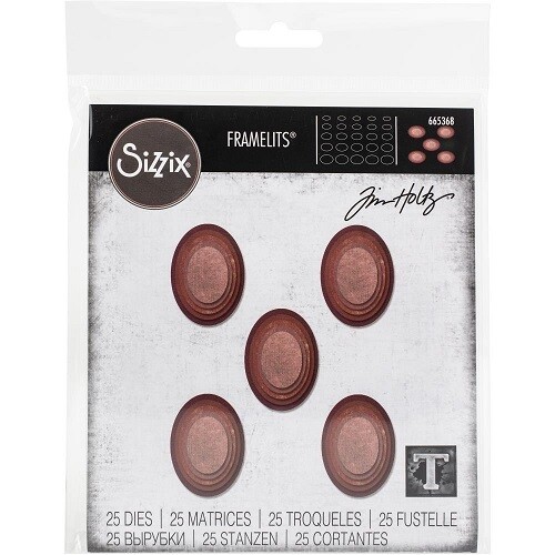 Sizzix - Framelits Dies - by Tim Holtz - Stacked Tiles -  Ovals - 665368