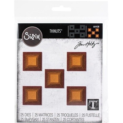 Sizzix &amp; Tim Holtz - Framelits Dies - Stacked Tiles - Squares - 664438