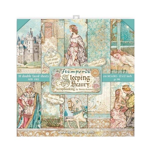 Stamperia - Sleeping Beauty Collection - 12&quot; x 12&quot; Papers - 10 sheets - SBB89L