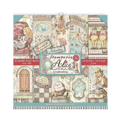 Stamperia - Alice Through The Looking Glass  Collection - 12&quot; x 12&quot; Papers - 10 sheets - SBBL93