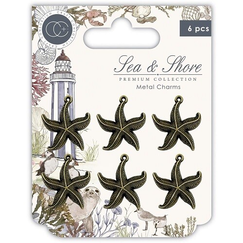 Craft Consortium - Sea &amp; Shore - Charms - Star Fish - CCMCHRM025 - 6 pcs