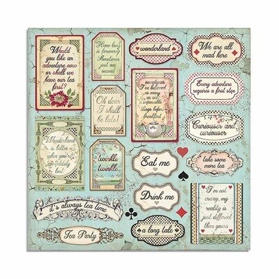 Stamperia - Alice Gold Embossed - Bulk Pack - 12 x 12 Paper Collection - 22 Sheets - SBBXLB08G