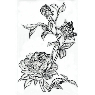 Sizzix - Designed By Tim Holtz - 3D Texture Fades - Embossing Folder - Mini Rose - 665632