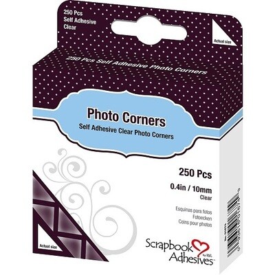 Scrapbook Adhesives - Photo Corners - Clear - 10mm