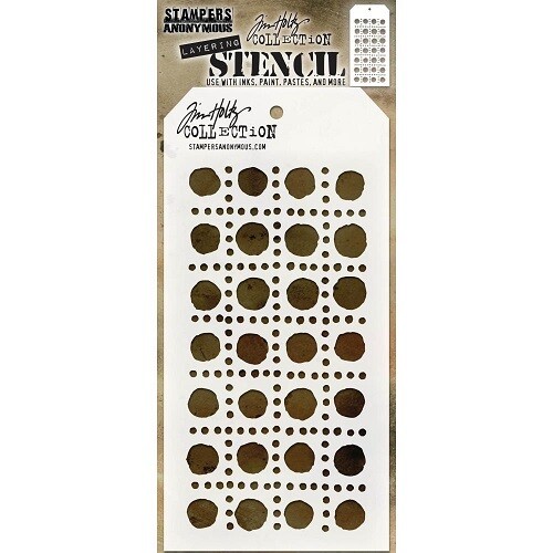 Tim Holtz - Stampers Anonymous - Layering Stencil - Dotted Line - 4.125&quot; x 8.5&quot; - THS155