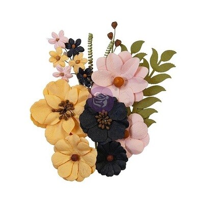 Prima Marketing - Mulberry Paper Flowers - Halloween - 31 Collection - All Hallows Eve - 663087- 12 pcs