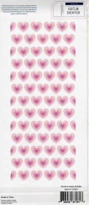 PinkFresh Studio - Heart Builder - Layered Stencil - Slimline 4" x 9" - 123421 - 3 pcs