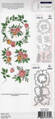 PinkFresh Studio - Layered Stencil - English Garden - 4" x 9" - 122521 - 6 pieces