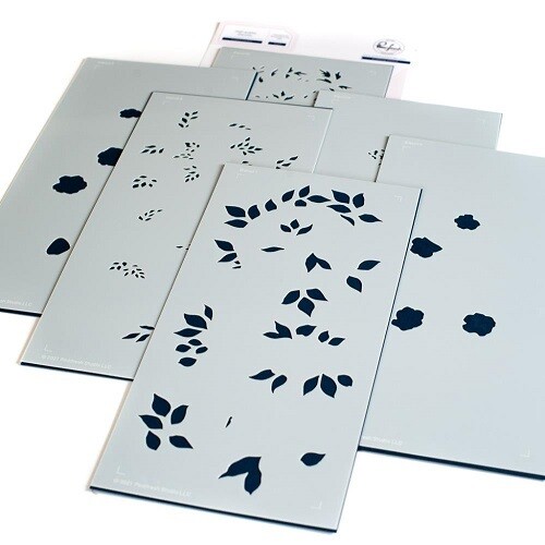 PinkFresh Studio - Layered Stencil - English Garden - 4&quot; x 9&quot; - 122521 - 6 pieces