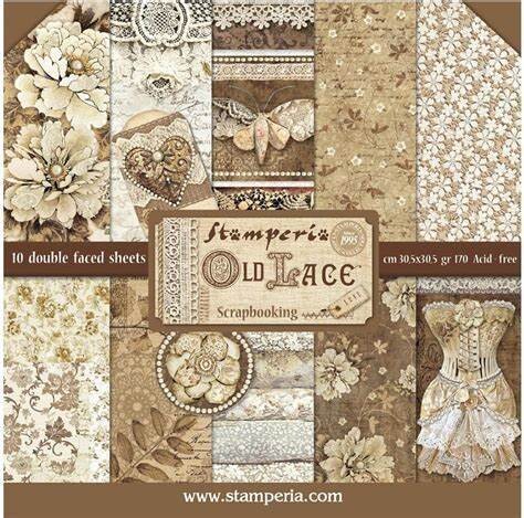 Stamperia - Old Lace Collection - 12" x 12" Papers - SBBL32