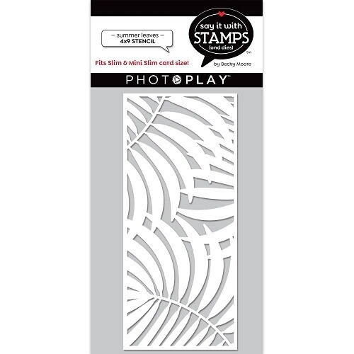 Photoplay - Slimline Stencil - Summer Leaves - 4&quot; x 9&quot; Stencil - SIS2854