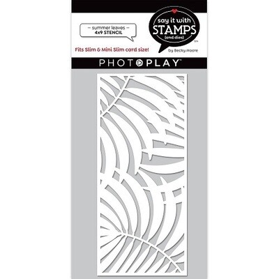 Photoplay - Slimline Stencil - Summer Leaves - 4&quot; x 9&quot; Stencil - SIS2854