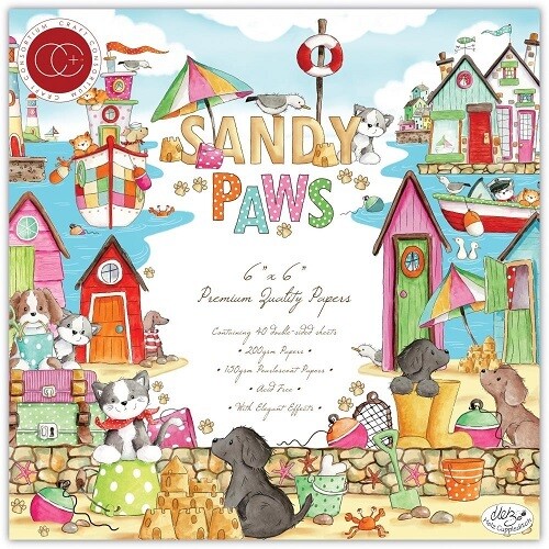 Craft Consortium - 6" x 6" Scrap Pad - Sandy Paws - PPAD028B - 40 Sheets