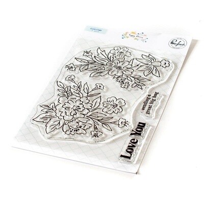 PinkFresh Studio - Clear Stamp - Happy Blooms Floral - 4" x 6" - 120821