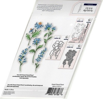 PinkFresh Studio - Clear Stamp - Sweet Friend Floral - 4" x 6" - 121921