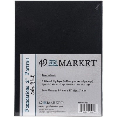 49 & Market - Foundations Memory Keeper - Portrait Album - Black - FA34567