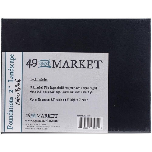 49 & Market - Foundations Memory Keeper - Landscape Album - Black - FA34581