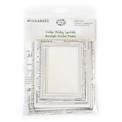 49 & Market - Vintage Artistry - Essentials - Frames - Rectangle Stitched - 6 pcs - VAE34598