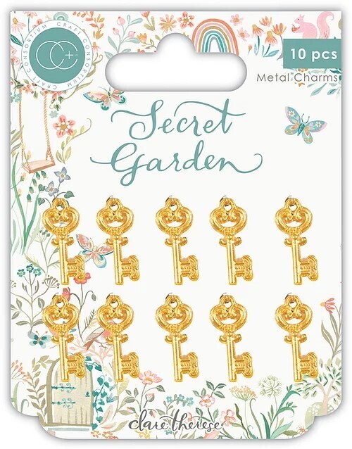Craft Consortium - Secret Garden - Charms - Gold Keys  - 10 Pcs
