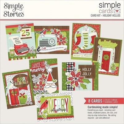 Simple Stories - Card Kit - Make It Merry Collection - Holiday Hello's - 8 Cards - 15731
