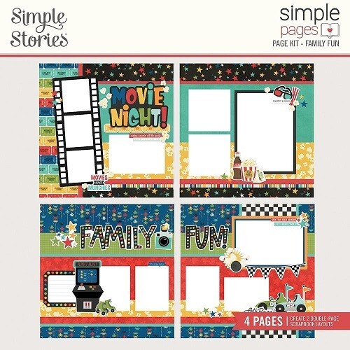 Simple Stories - Simple Pages Page Kit - Family Fun Collection - Family Fun - FUN15626 - 4 Page Layout Kit -