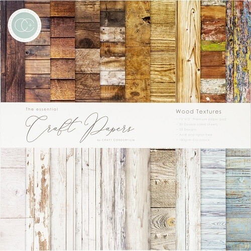 Craft Consortium - 12 x 12 Paper Pad - Wood Textures - CCPAD001