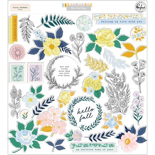 PinkFresh Studio - The Best Day Floral - Diecuts - 45 pieces - 125921