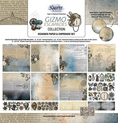 3 Quarter Designs - 12 x 12 Collections - Gizmo Escapades - Nov 2021