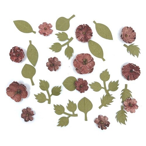 49 & Market - Rustic Blooms - Cranberry - 49RBLM34932 - 28 pcs