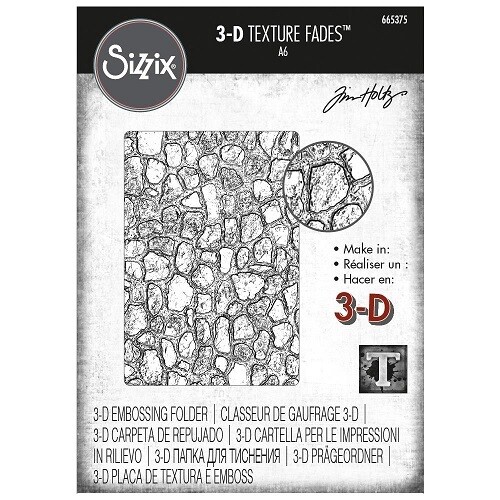 Sizzix - Designed by Tim Holtz - 3D Texture Fades - Embossing Folder - Cobblestones #2 - 665375