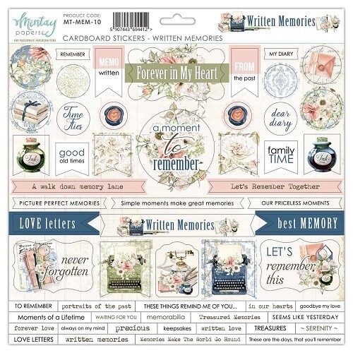 Mintay By Karola - Chipboard Stickers - Written Memories Collection