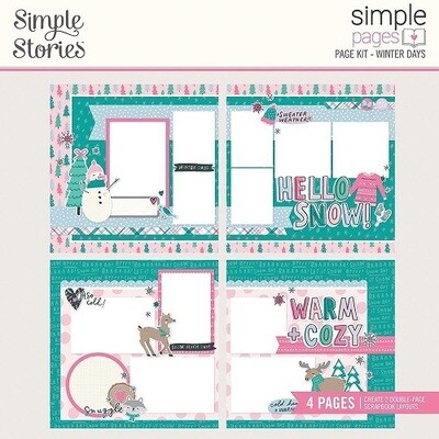 Simple Stories - Simple Pages Page Kit - Winter Days - Feeling Frosty Collection - FEE16626 - 4 Page Layout Kit