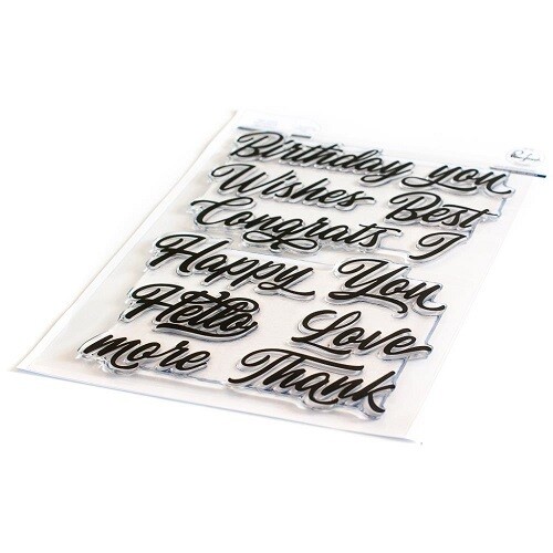 PinkFresh Studios - Clear Stamp - Brushed Sentiments - 6" x 8" - 134221