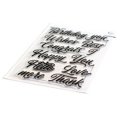PinkFresh Studio - Clear Stamp - Brushed Sentiments - 6" x 8" - 134221