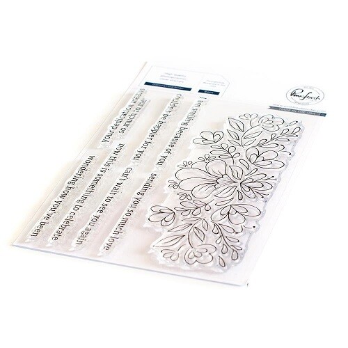 PinkFresh Studio - Clear Stamp - Charming Floral Border - 6" x 8" - 134621