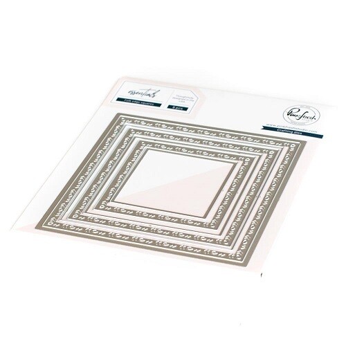 PinkFresh Studio - Essentials Collection - Die Set - Folk Edge Square - PF083ES - 6 pcs