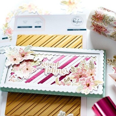 PinkFresh Studio - Essentials Collection - Die Set - Mini Slimline Scalloped Rectangle - PF080ES - 1 pc