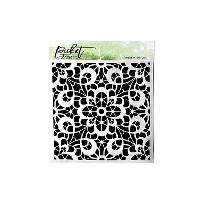 Picket Fence Studios - Stencil - Brocade - 6" x 6" - SC-173