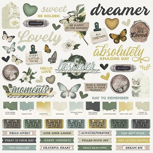 Simple Stories - WG16701 - 12 x 12 - Simple Vintage Weathered Garden - Stickers