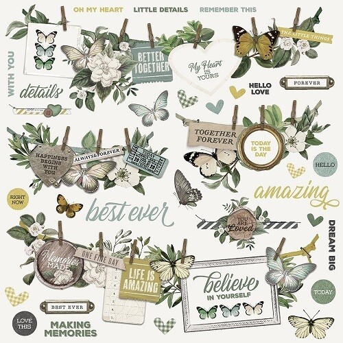 Simple Stories - WG16702 - 12 x 12 - Simple Vintage Weathered Garden - Banner Stickers